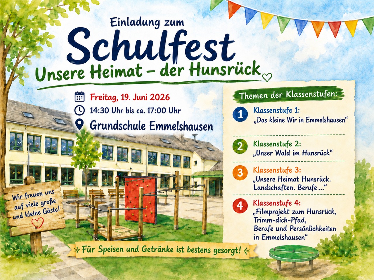 Schulfest der Grundschule Emmelshausen. Herzliche Einladung!
